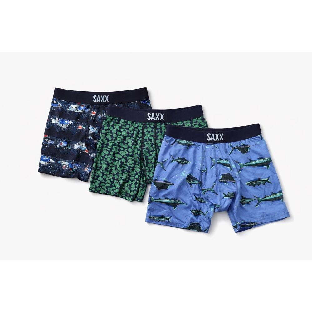 Saxx Boxer Briefs Mens Small Relaxed Fit Ultra Super Soft Ballpark Pouch Lot 3